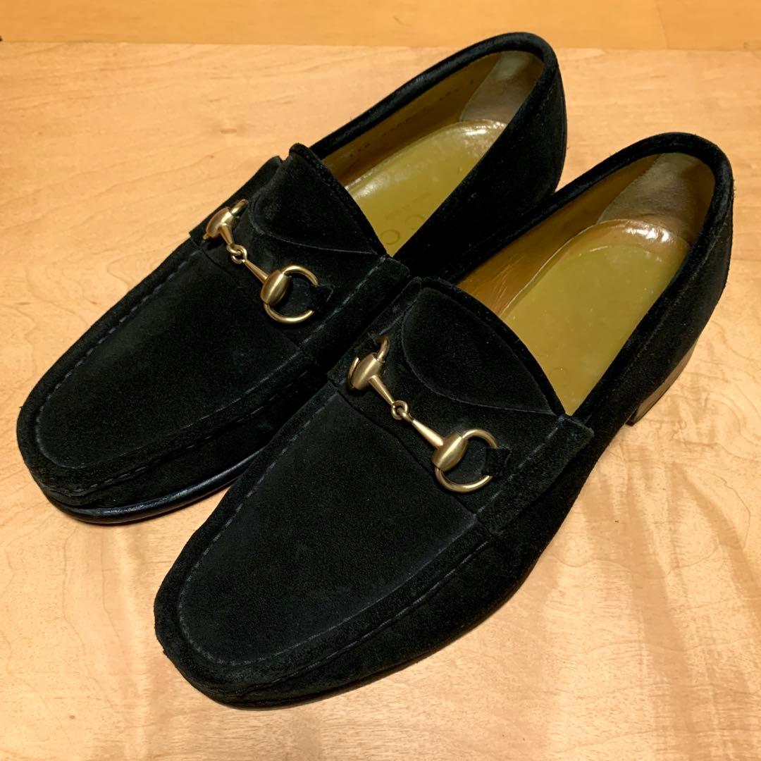GUCCI グッチ ホースビットローファー ブラック スエード 40 1/2 E