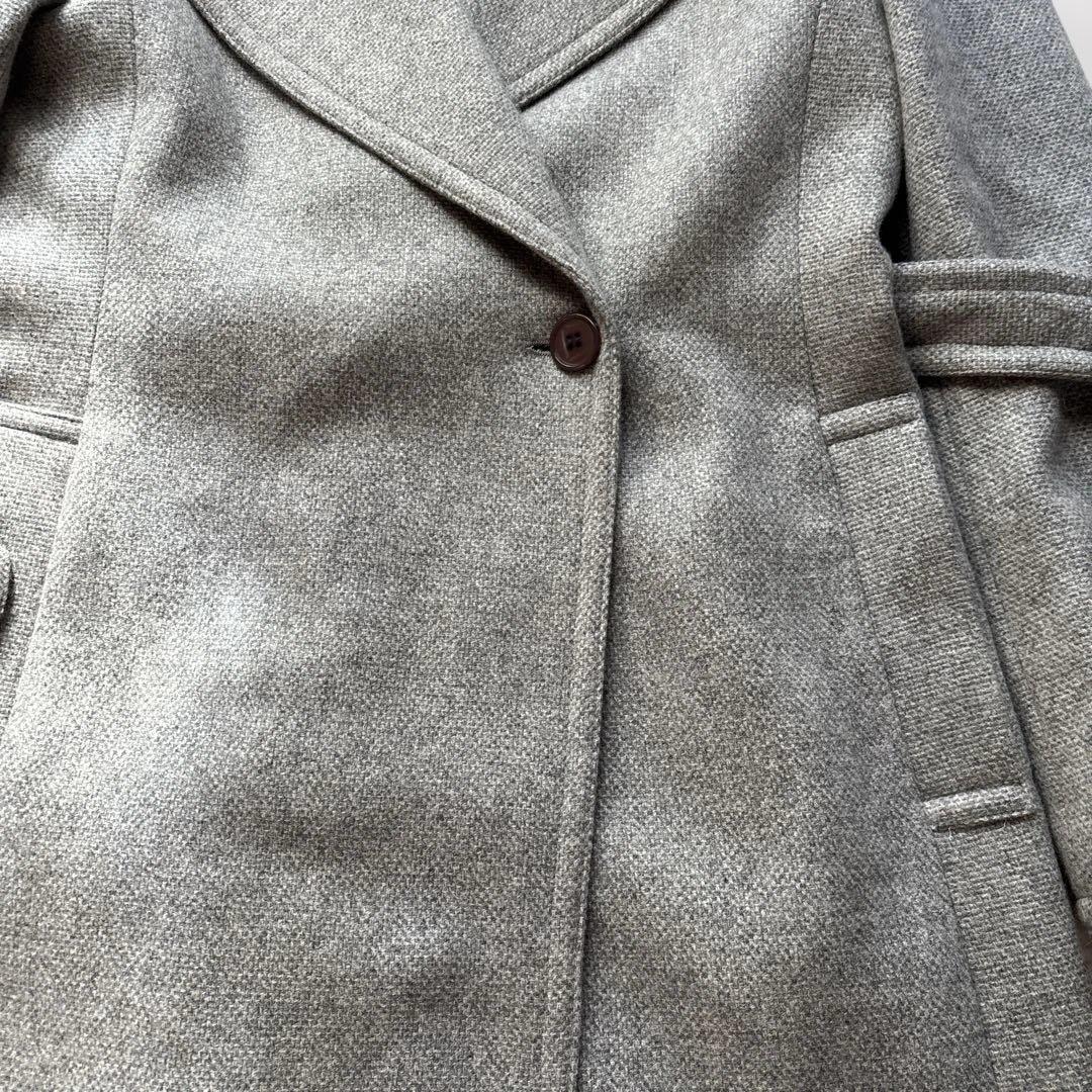 高島屋　カシミヤ100% コート　ブルーフォックス　サイズM グレー