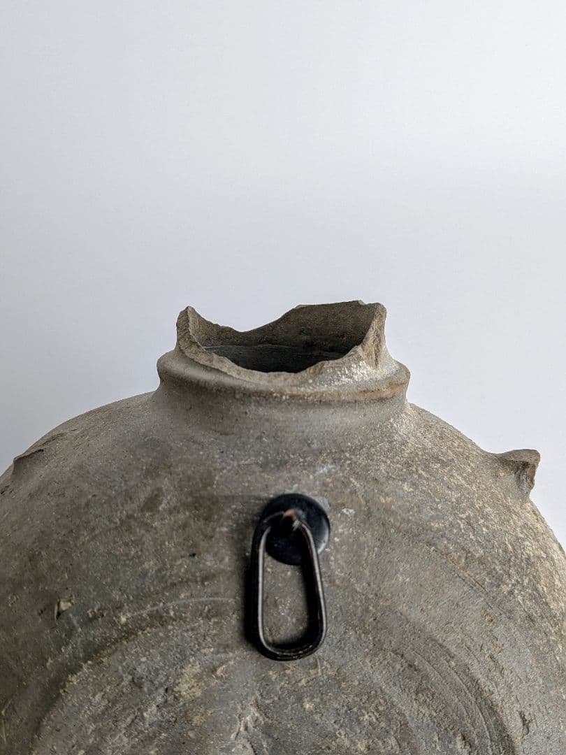 須恵器　扁壺（提瓶）　6〜7世紀　　掛け花入　花器　土器　古代美術　古陶磁