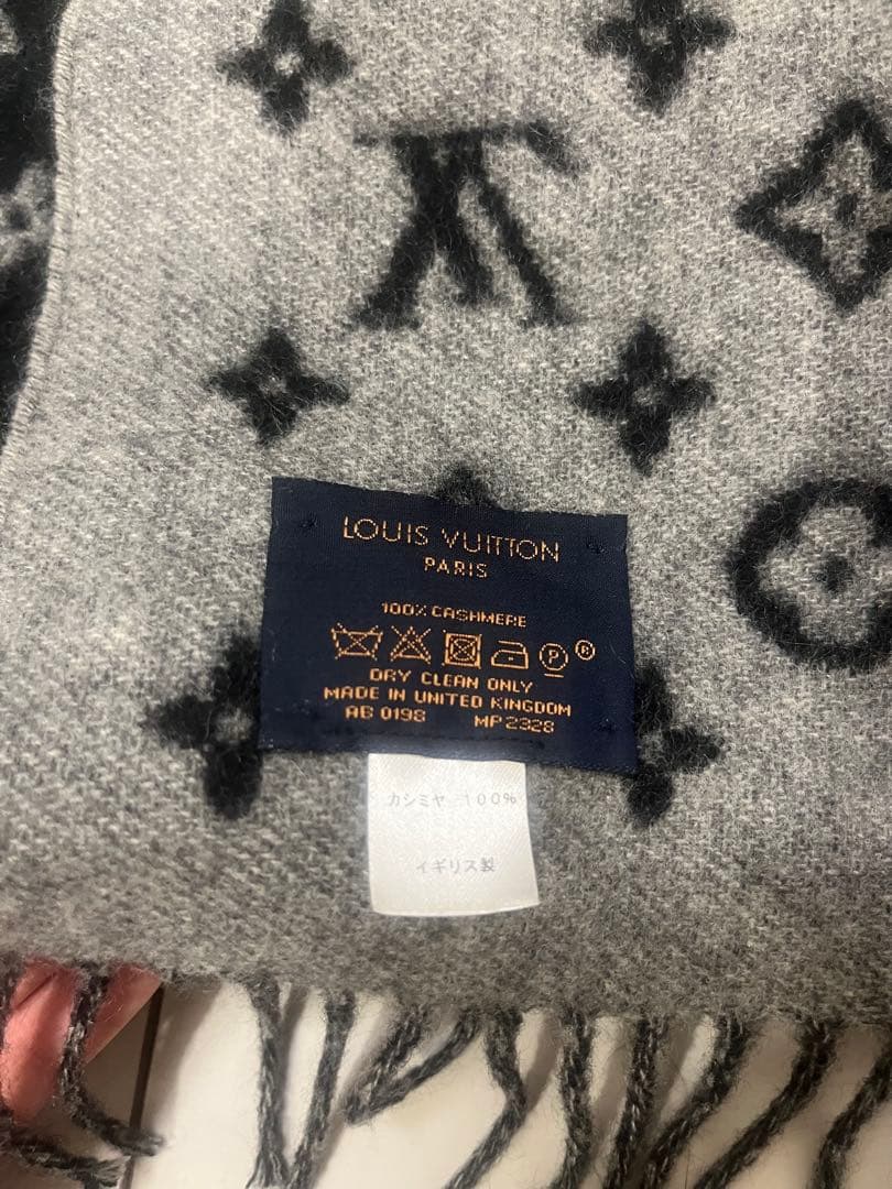 Louis Vuitton ブラック マフラー 100%カシミヤ