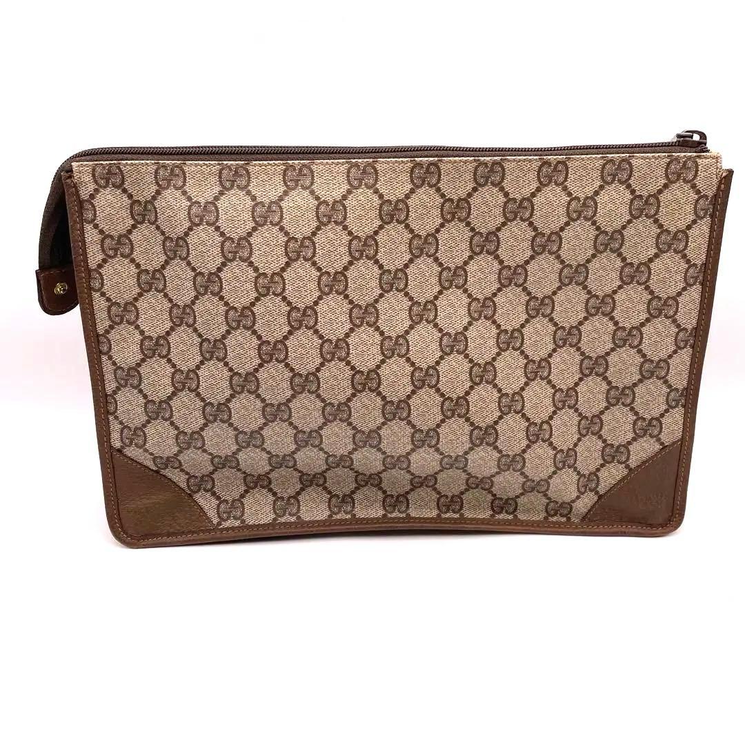 ✨美品✨ オールドグッチ GG レザー クラッチバッグ 茶色 レディース メンズ