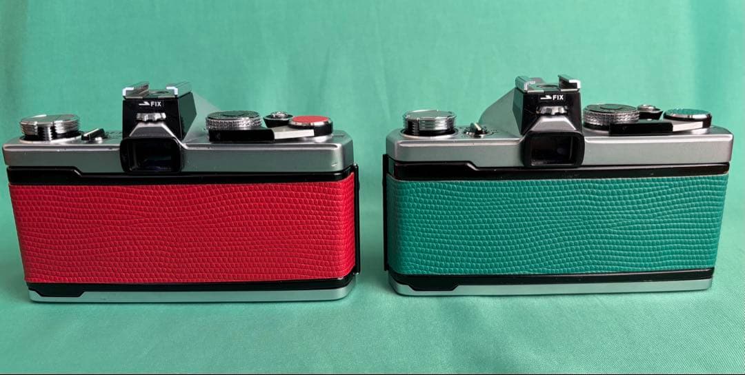 専用★OLYMPUS OM-1レッド.50mm/OM-1ライトグリーン.28mm