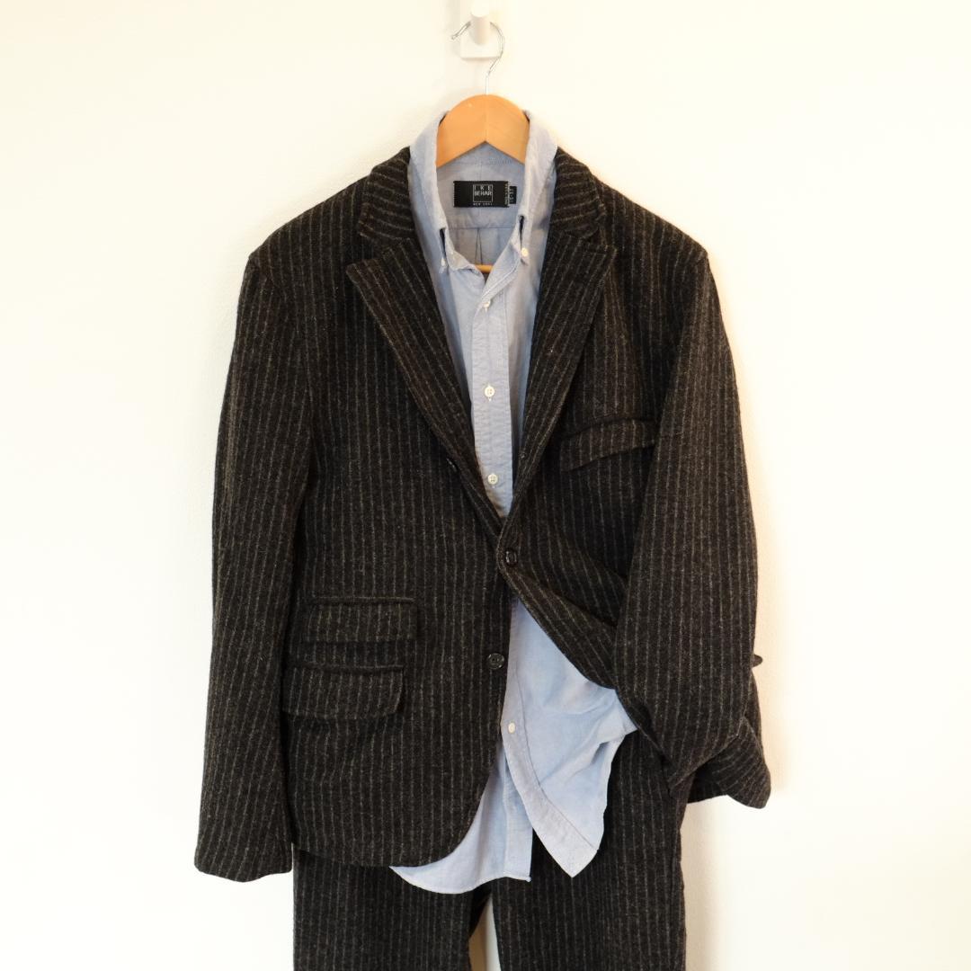 【旧タグEG】エンジニアードガーメンツ ウールストライプ セットアップ M/30