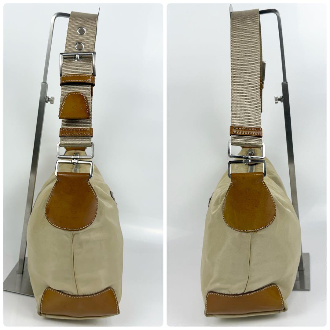 PRADA プラダ 三角ロゴ ワンショルダー バッグ ナイロン ベージュ y2k