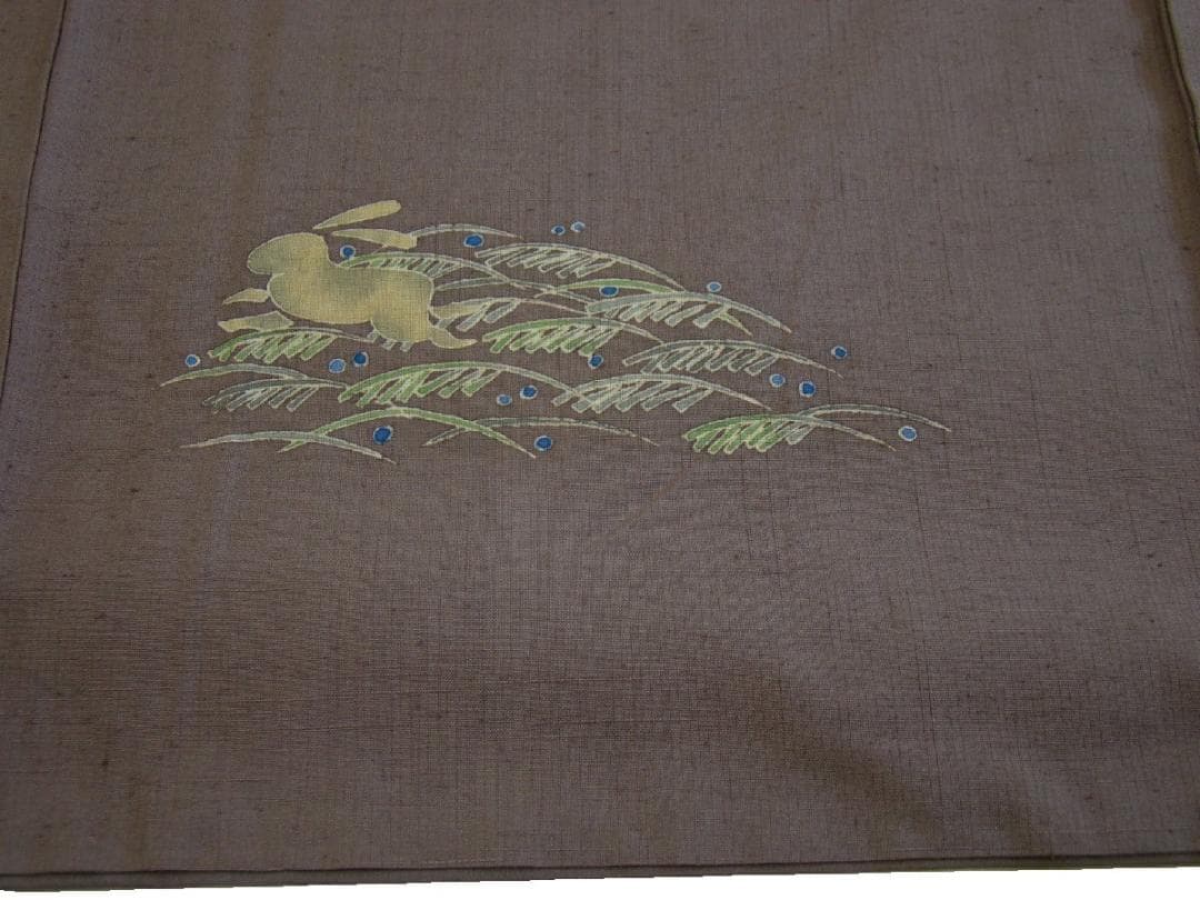 加賀友禅 柿本市郎 本場 結城紬 附下 正絹 仕立上り～163cm Tｓ603