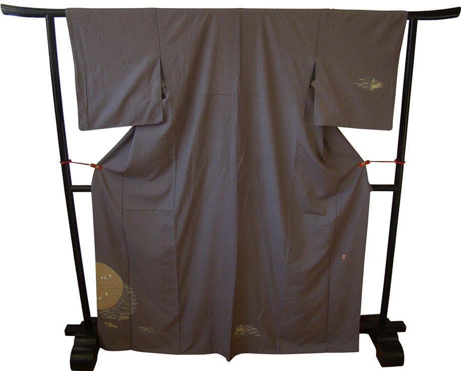 加賀友禅 柿本市郎 本場 結城紬 附下 正絹 仕立上り～163cm Tｓ603