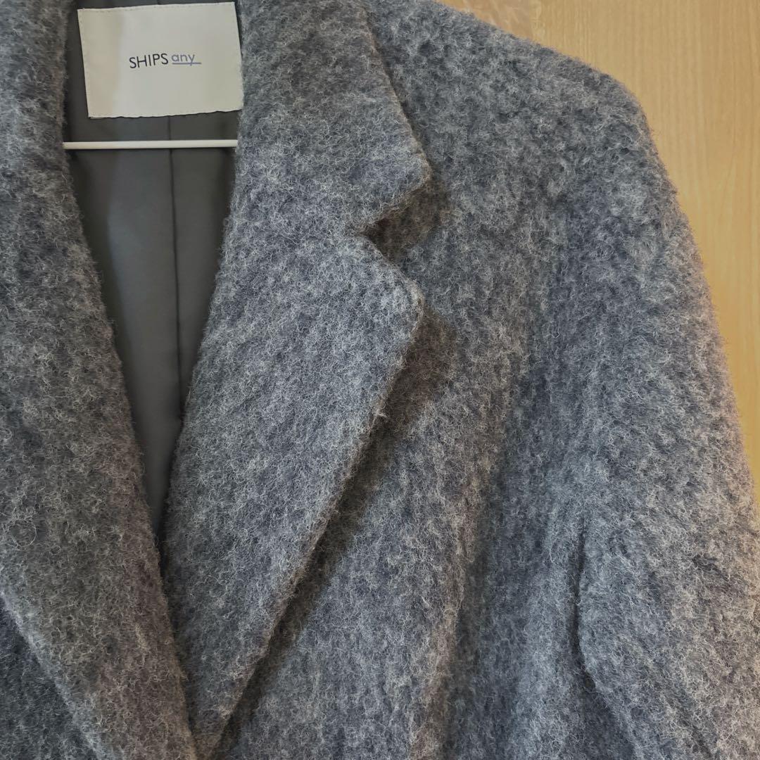 SHIPS any: ウール ミックス シャギー シングル コート