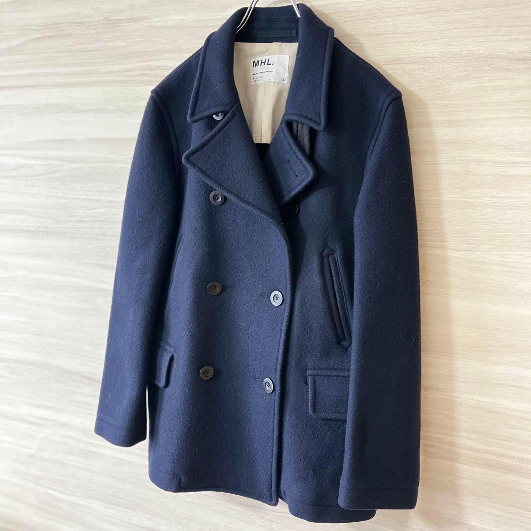 ジャケット・アウター MHL. 13AW Pea Coat WOOL MELTON Navy