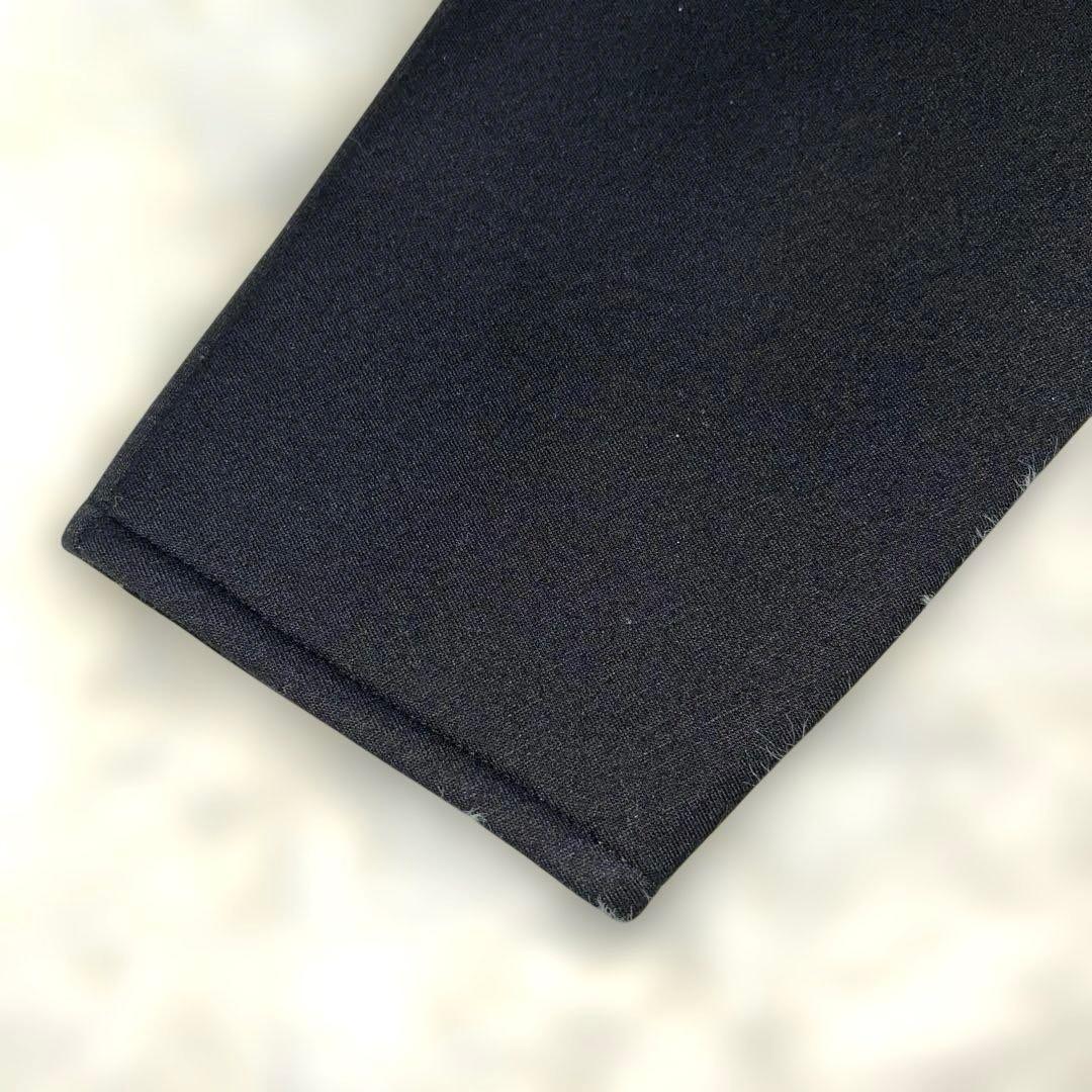 [美品]trefleトレフルノーカラーパールポケットボンディングコート黒Fサイズ