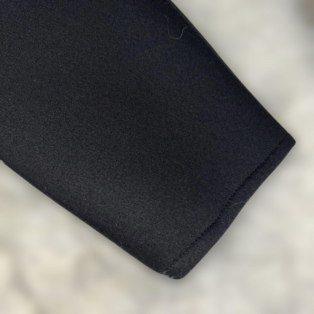 [美品]trefleトレフルノーカラーパールポケットボンディングコート黒Fサイズ