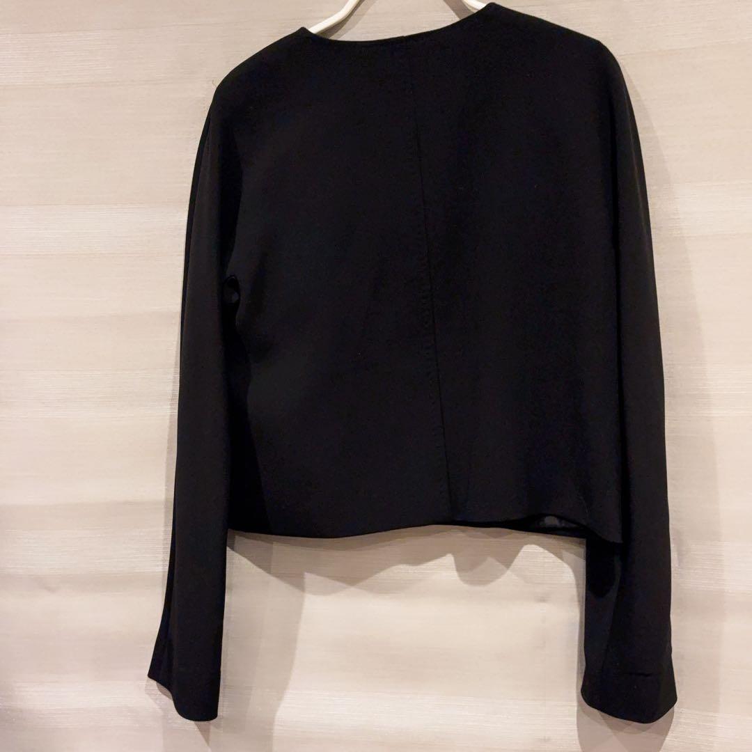 新品 未使用 Max Mara ノーカラージャケット 黒 36 マックスマーラ