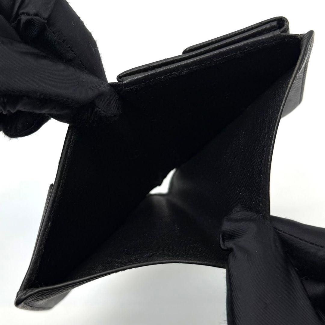 良品 ルイヴィトン タイガ ポルト ビエ 3カルト クレディ 財布 黒 ブラック