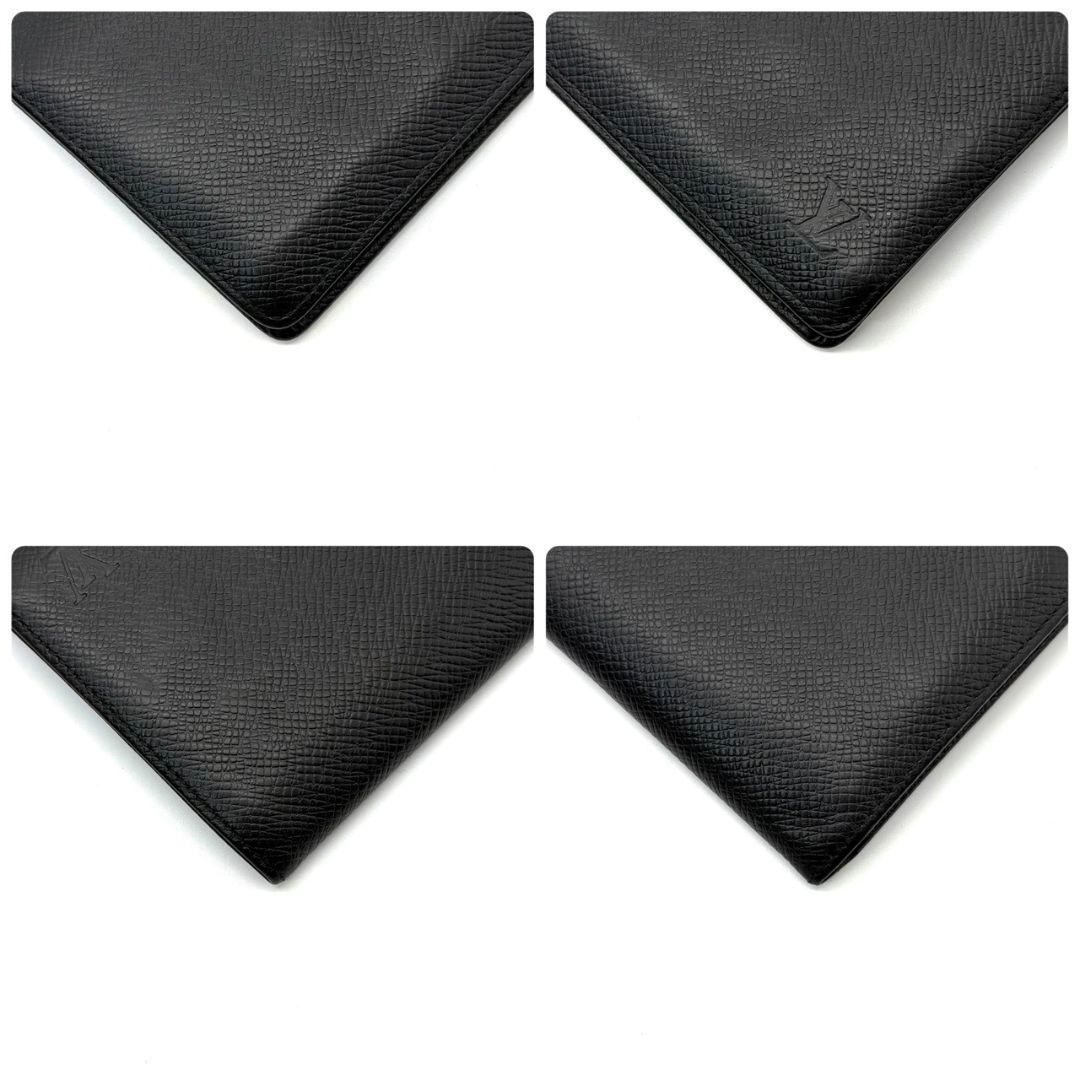 良品 ルイヴィトン タイガ ポルト ビエ 3カルト クレディ 財布 黒 ブラック