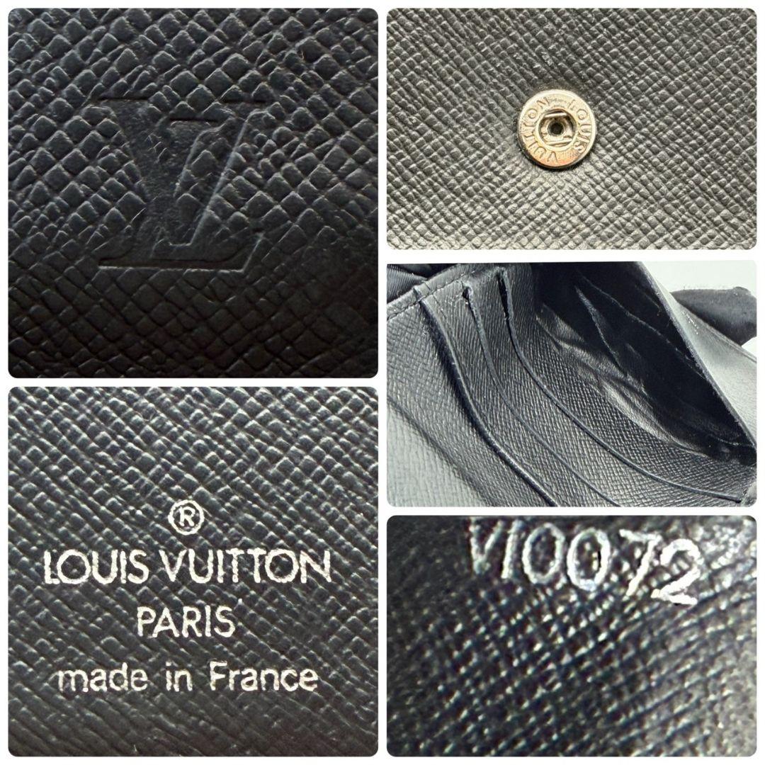 良品 ルイヴィトン タイガ ポルト ビエ 3カルト クレディ 財布 黒 ブラック