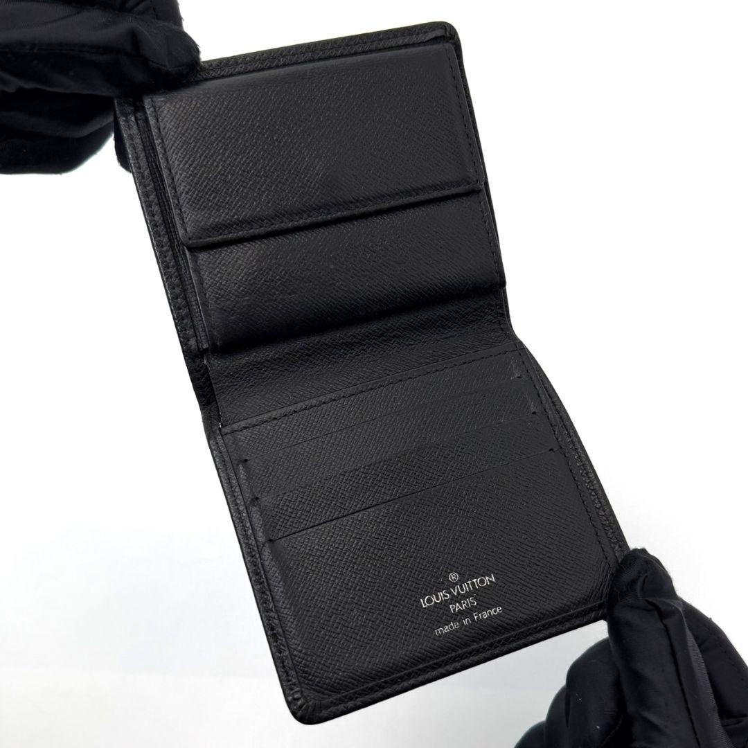 良品 ルイヴィトン タイガ ポルト ビエ 3カルト クレディ 財布 黒 ブラック