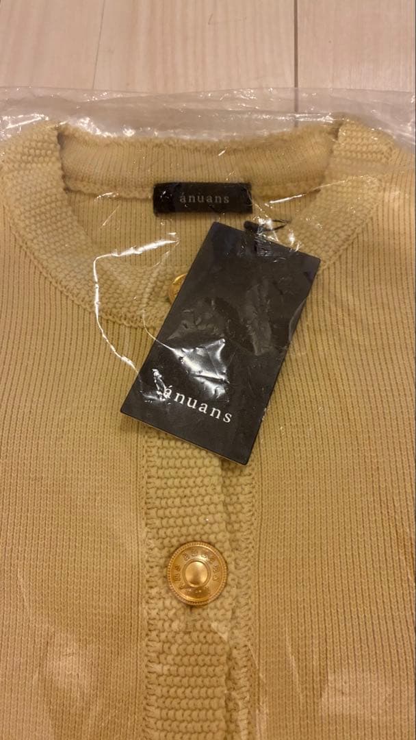 anuans 【ZOZO限定】オリジナルボタンノーカラーニットジャケット