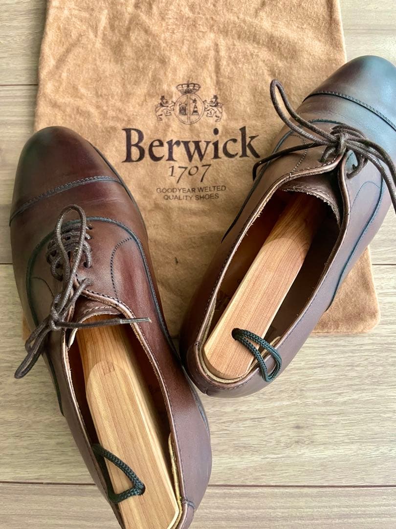 【美品】Berwick 1707 バーウィック ダークブラウン 革靴 4.5