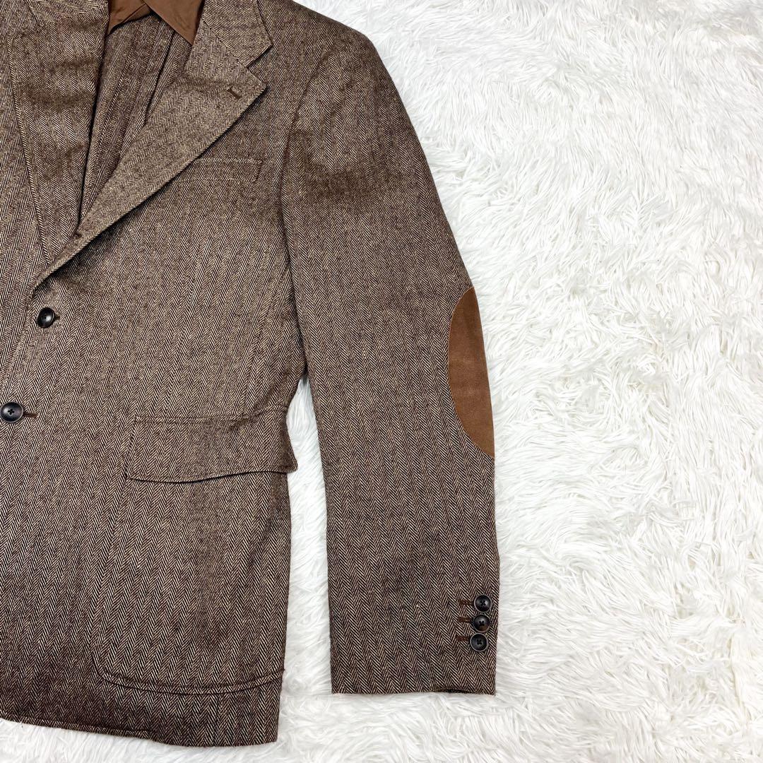 希少 美品 RRL ヘリンボーン テーラードジャケット エルボーパッチ ツイード