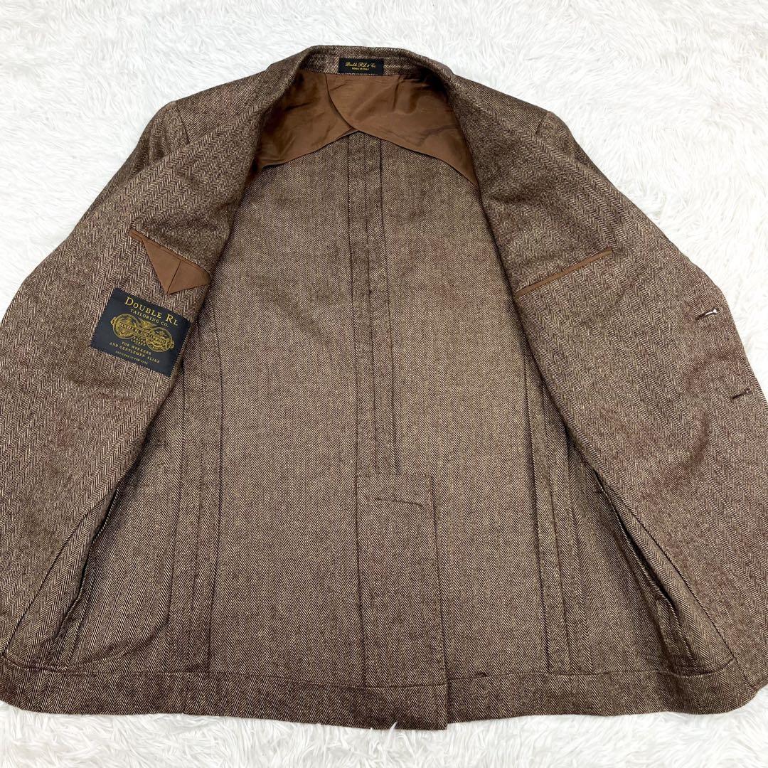 希少 美品 RRL ヘリンボーン テーラードジャケット エルボーパッチ ツイード