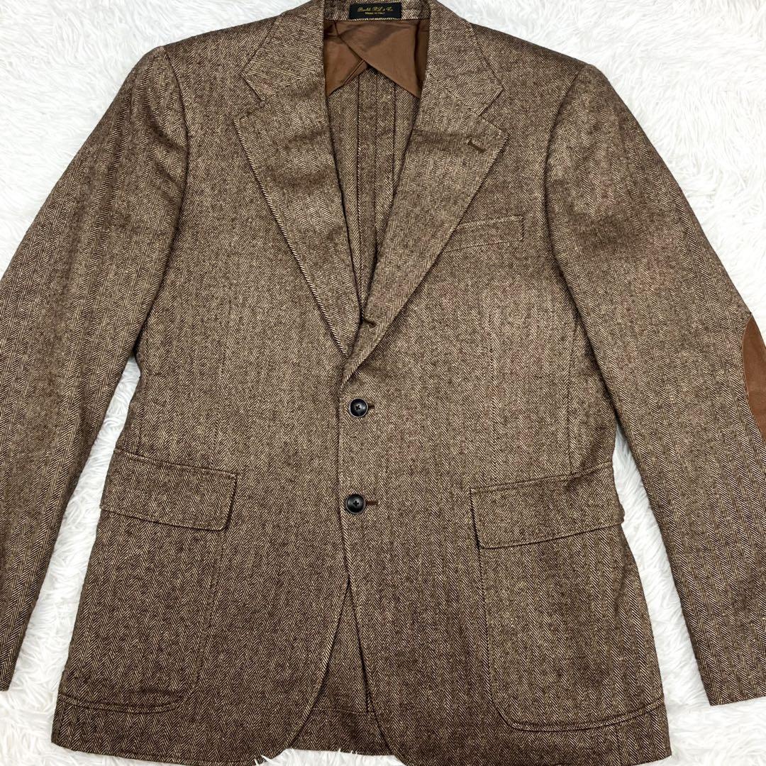 希少 美品 RRL ヘリンボーン テーラードジャケット エルボーパッチ ツイード