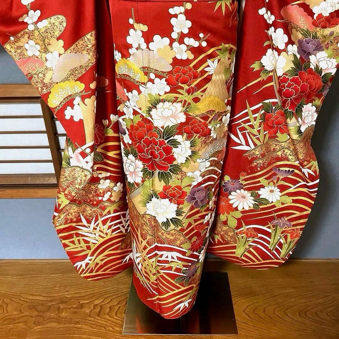 振袖フルセット　松竹梅　手描き友禅　成人式振袖　振袖　良家のお嬢様