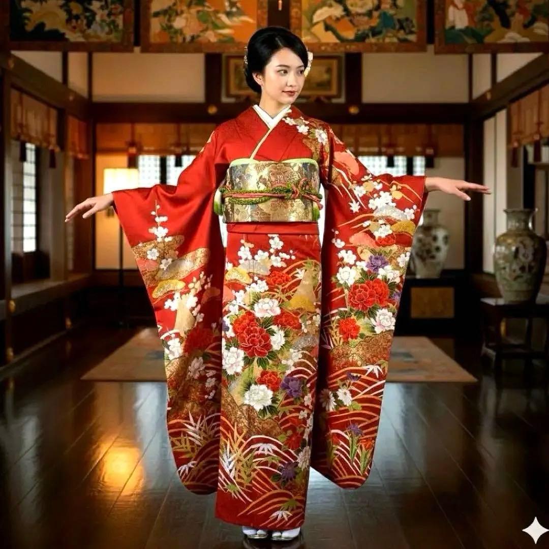 振袖フルセット　松竹梅　手描き友禅　成人式振袖　振袖　良家のお嬢様