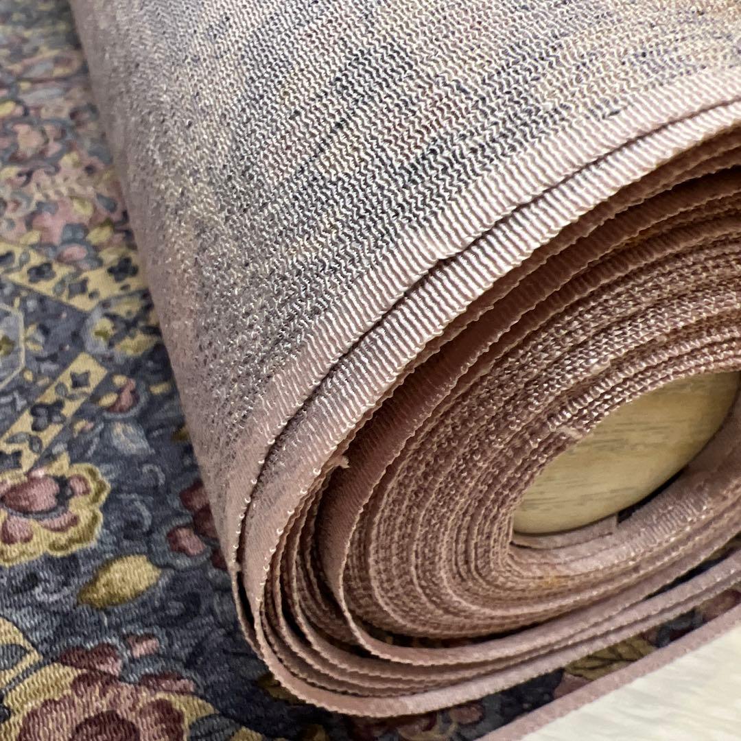 【高級ちりめん】　更紗模様　反物　正絹　ピンク　着物