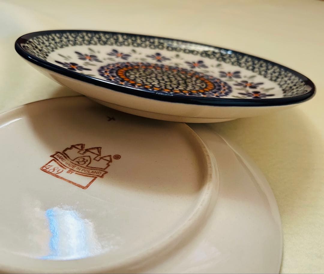 【未使用品】ポーランド食器 19.5cm プレート 2枚 ポーリッシュポタリー