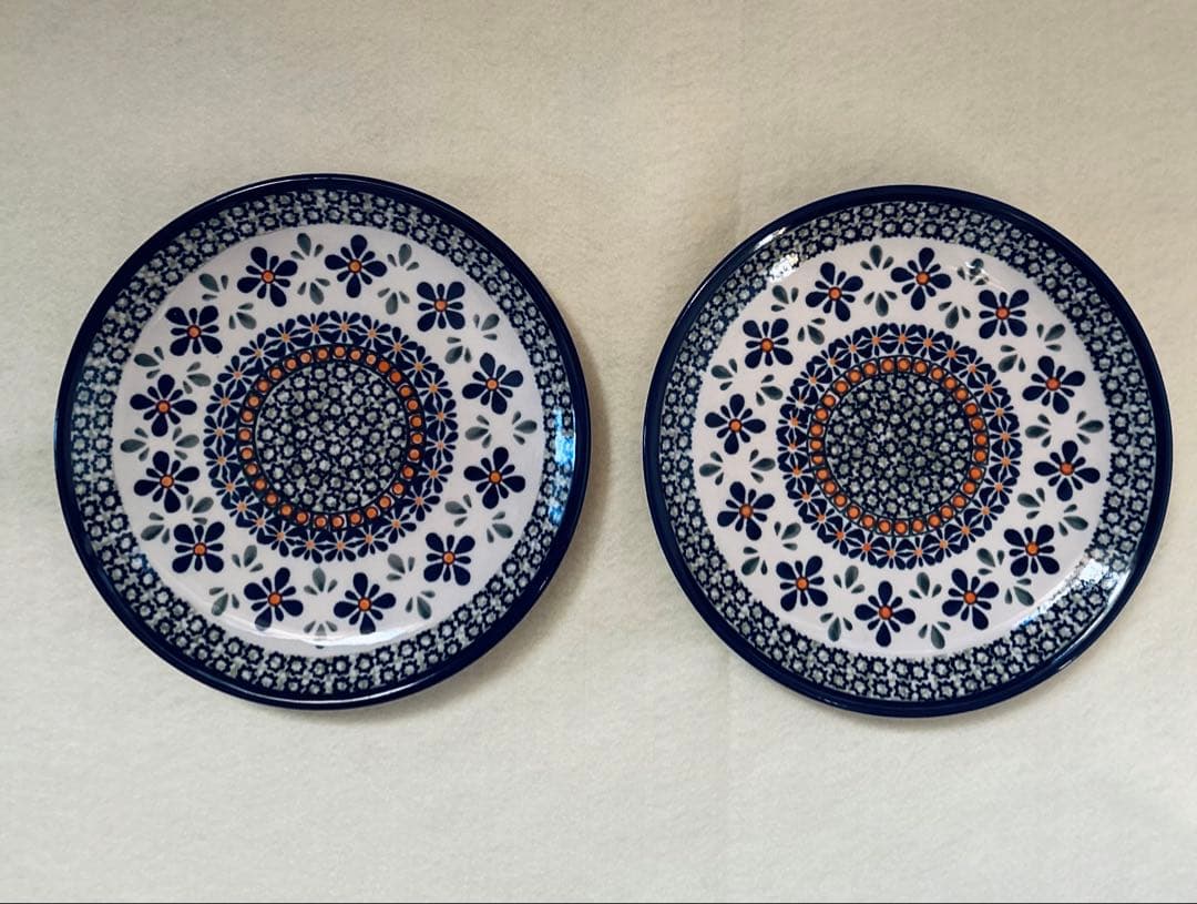 【未使用品】ポーランド食器 19.5cm プレート 2枚 ポーリッシュポタリー