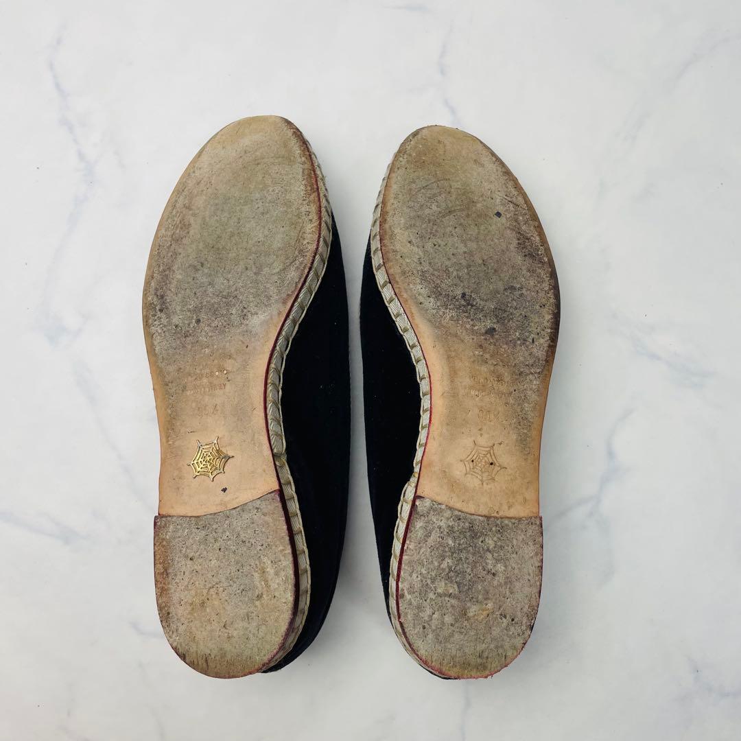 【美品】シャルロットオリンピア　ベロア　猫モチーフ　フラットシューズ 35½