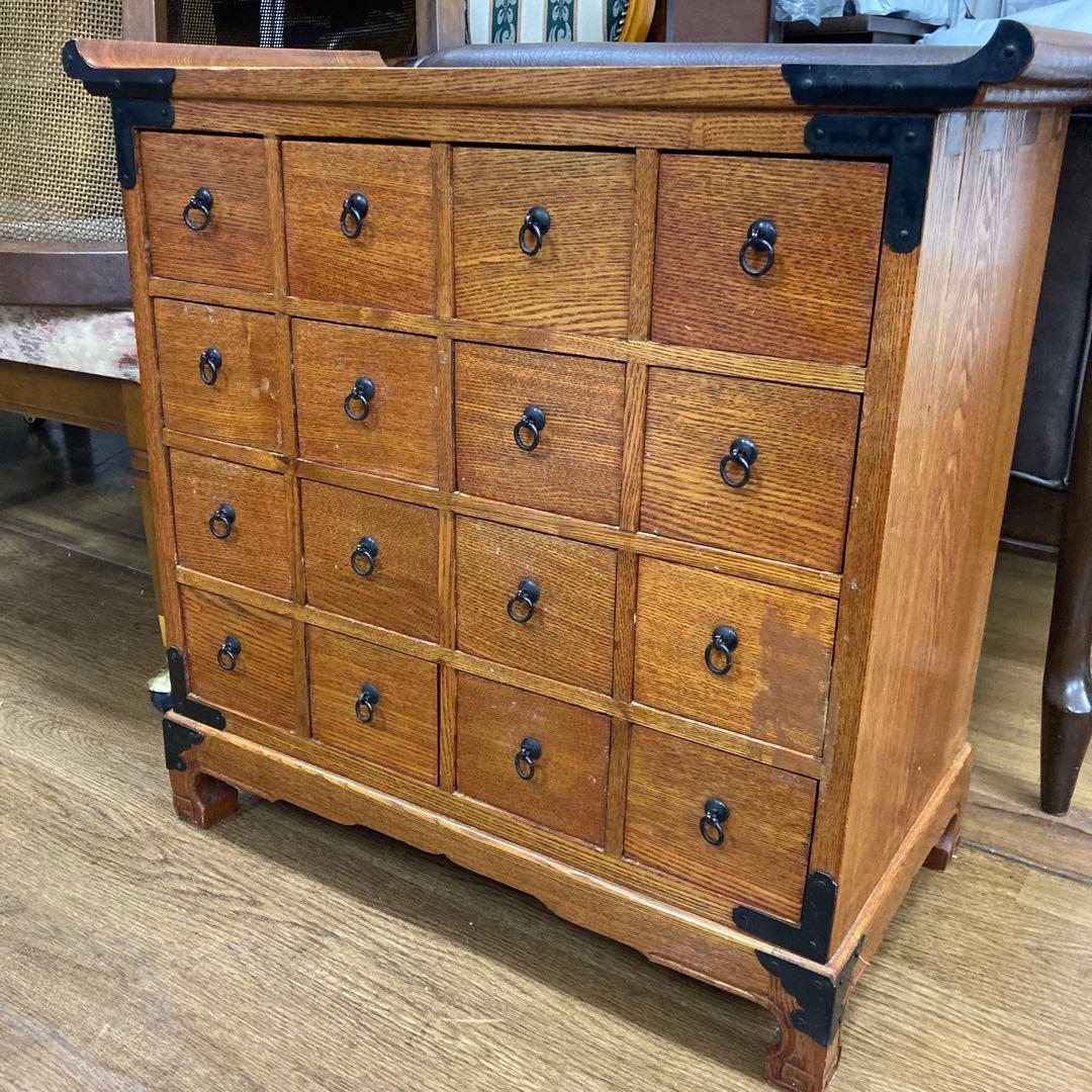 アンティーク薬箪笥　引き出し16個