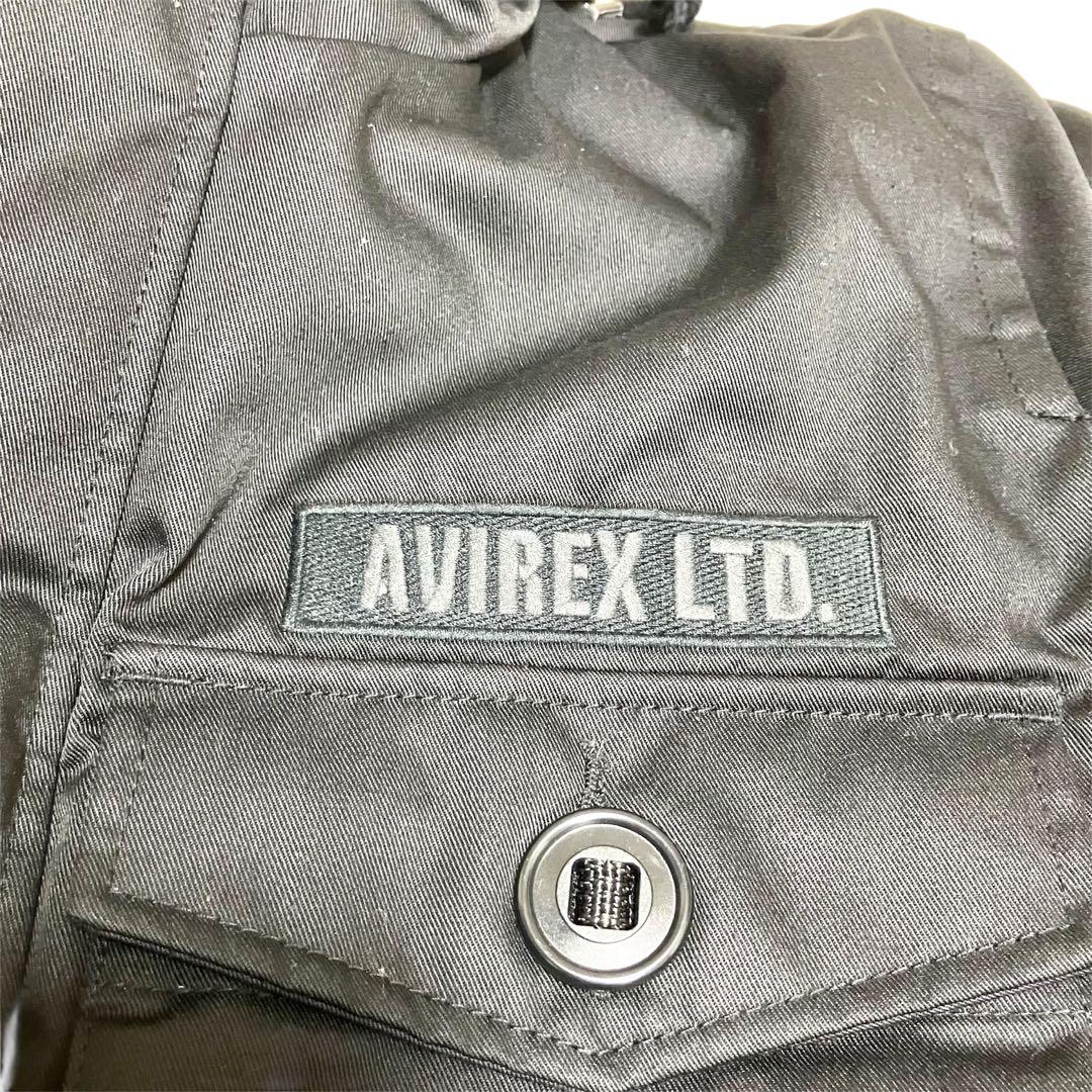 【未使用】AVIREX アヴィレックス ミリタリージャケット フード XL 黒