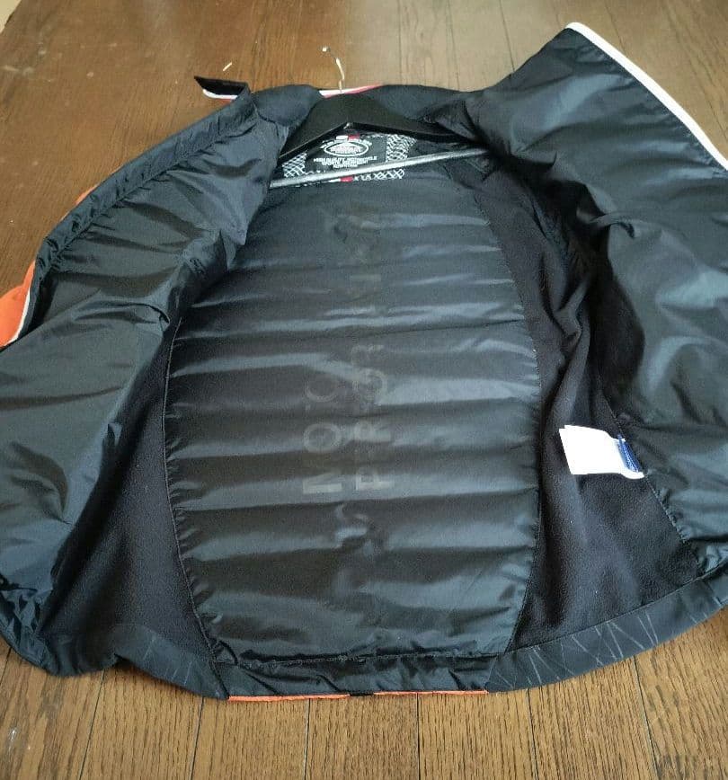 K-2825 ホワイトグースダウンジャケット LL オレンジ/黒（収納袋付）