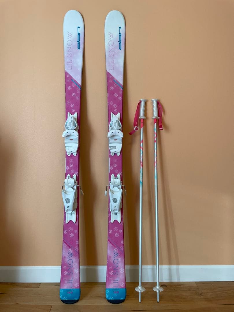 スキー板 エランELAN 140cm ストック 95cmセット 子ども用