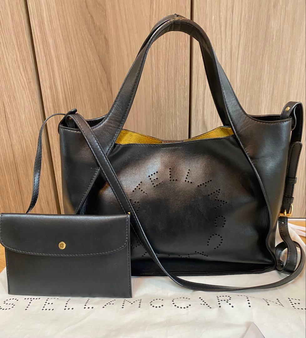 ステラマッカートニー ステラロゴアルターナッパトート ポーチ付き ブラック