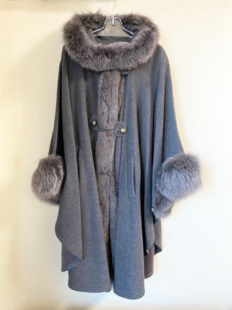 a*a様 美品TURKIS TUKKUポンチョ カシミヤ＆フォックスファー　コー