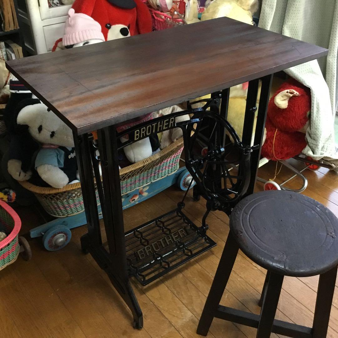 ※アンティーク※BROTHER 足踏みミシン脚のテーブル　アイアン　No.2