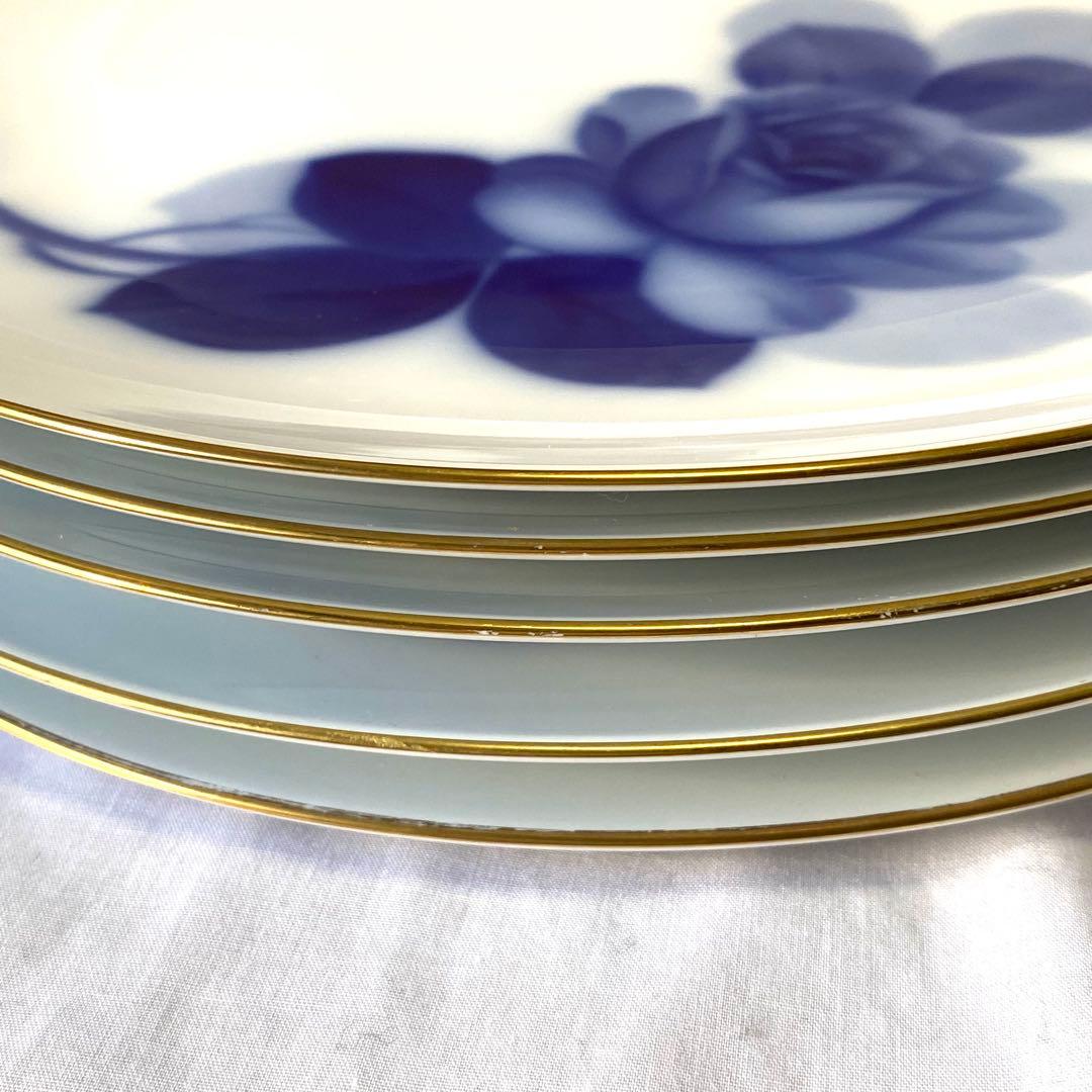大倉陶園☆ブルーローズ☆ディナープレート☆ミート皿5枚☆日常に