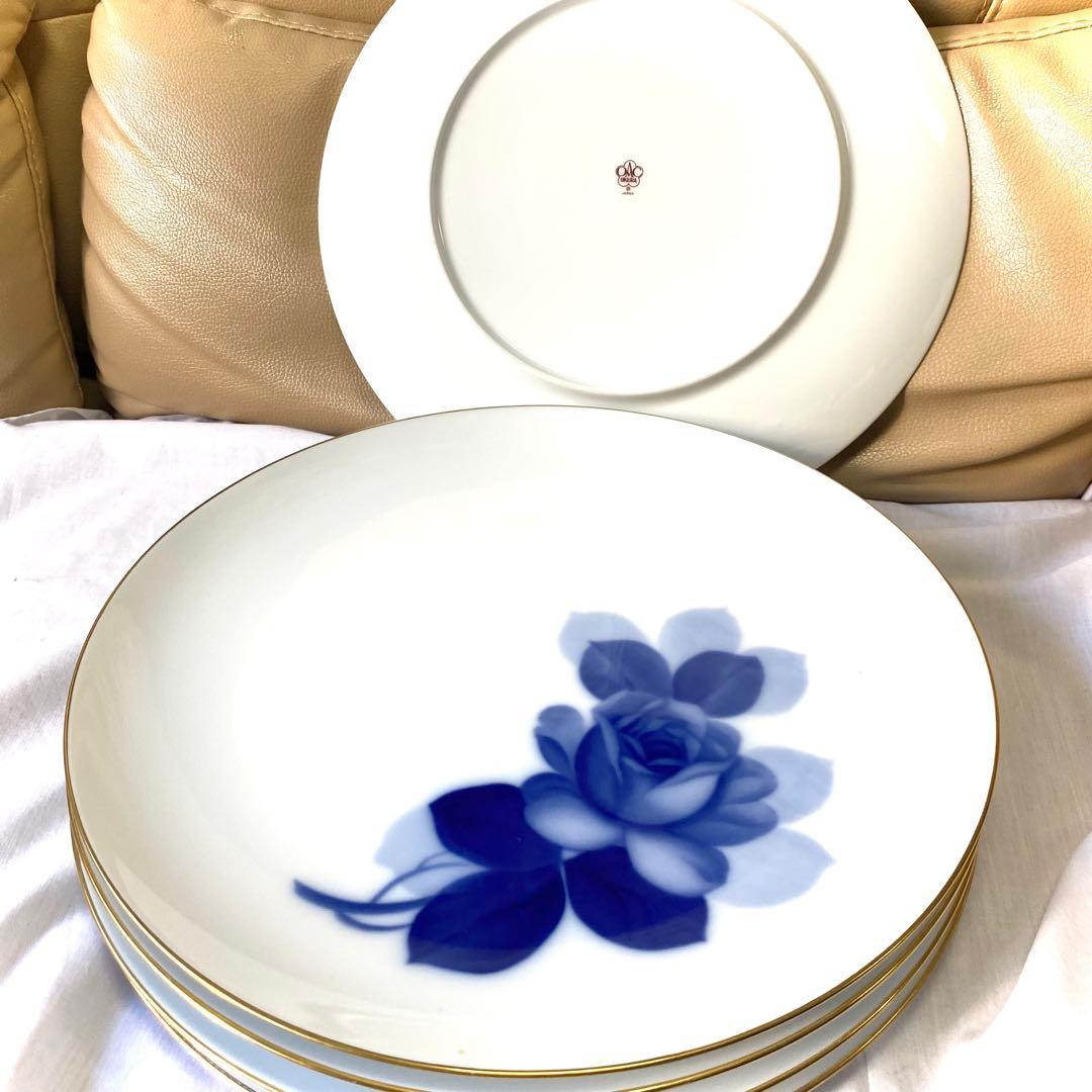 大倉陶園☆ブルーローズ☆ディナープレート☆ミート皿5枚☆日常に
