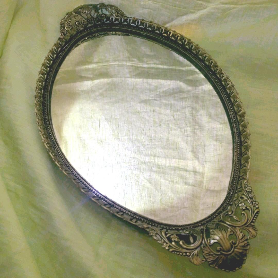 資生堂　花椿クラブ　鏡　ミラー　アンティーク　ビーンズミラー　雑貨