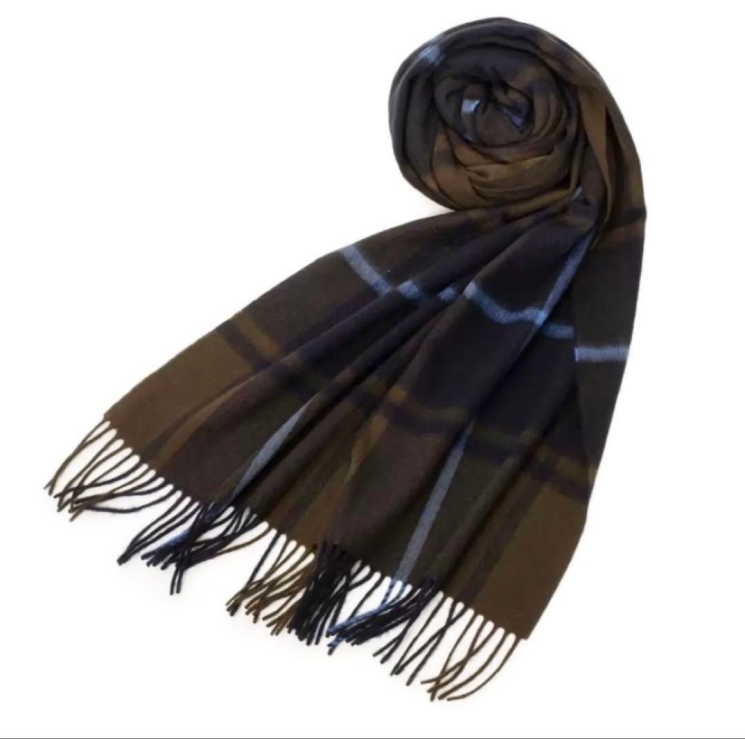 新品　Joshua Ellis カシミヤ100% チェック柄ストール