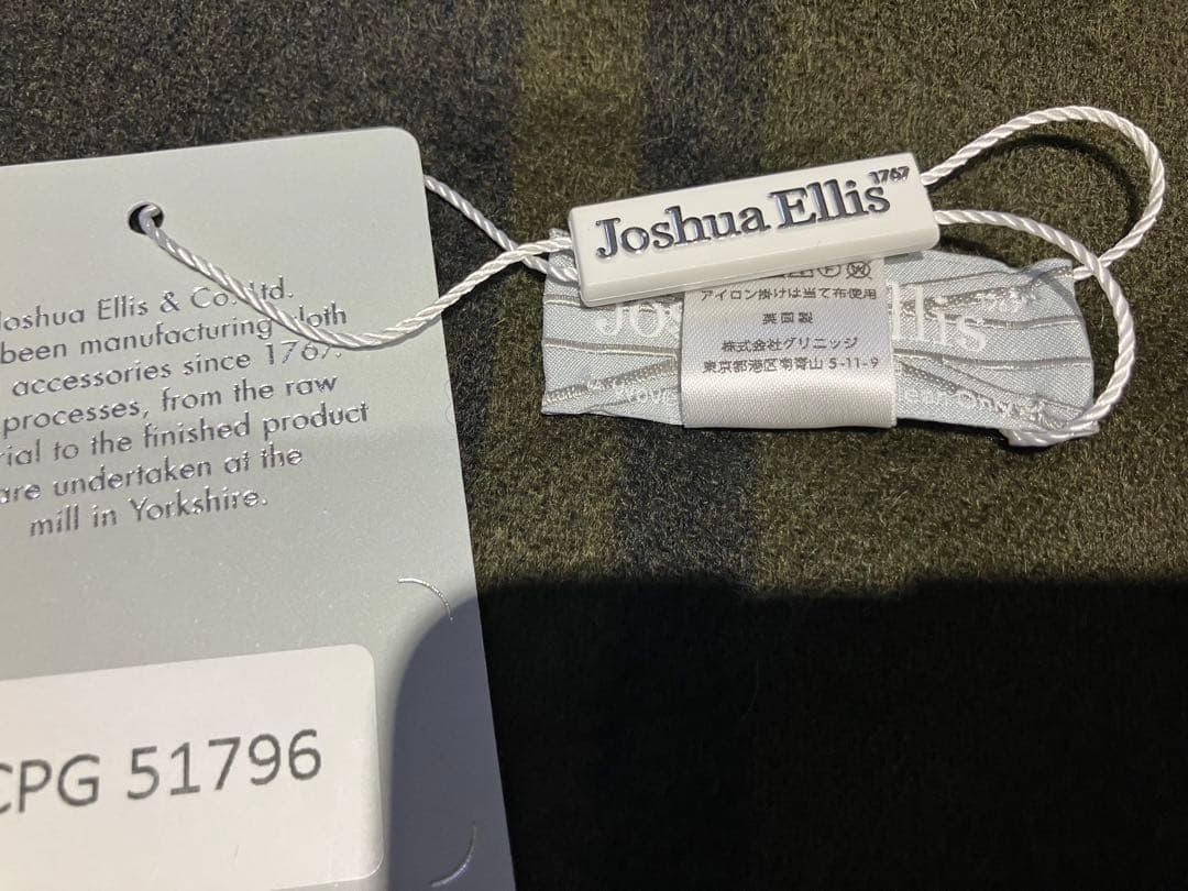 新品　Joshua Ellis カシミヤ100% チェック柄ストール