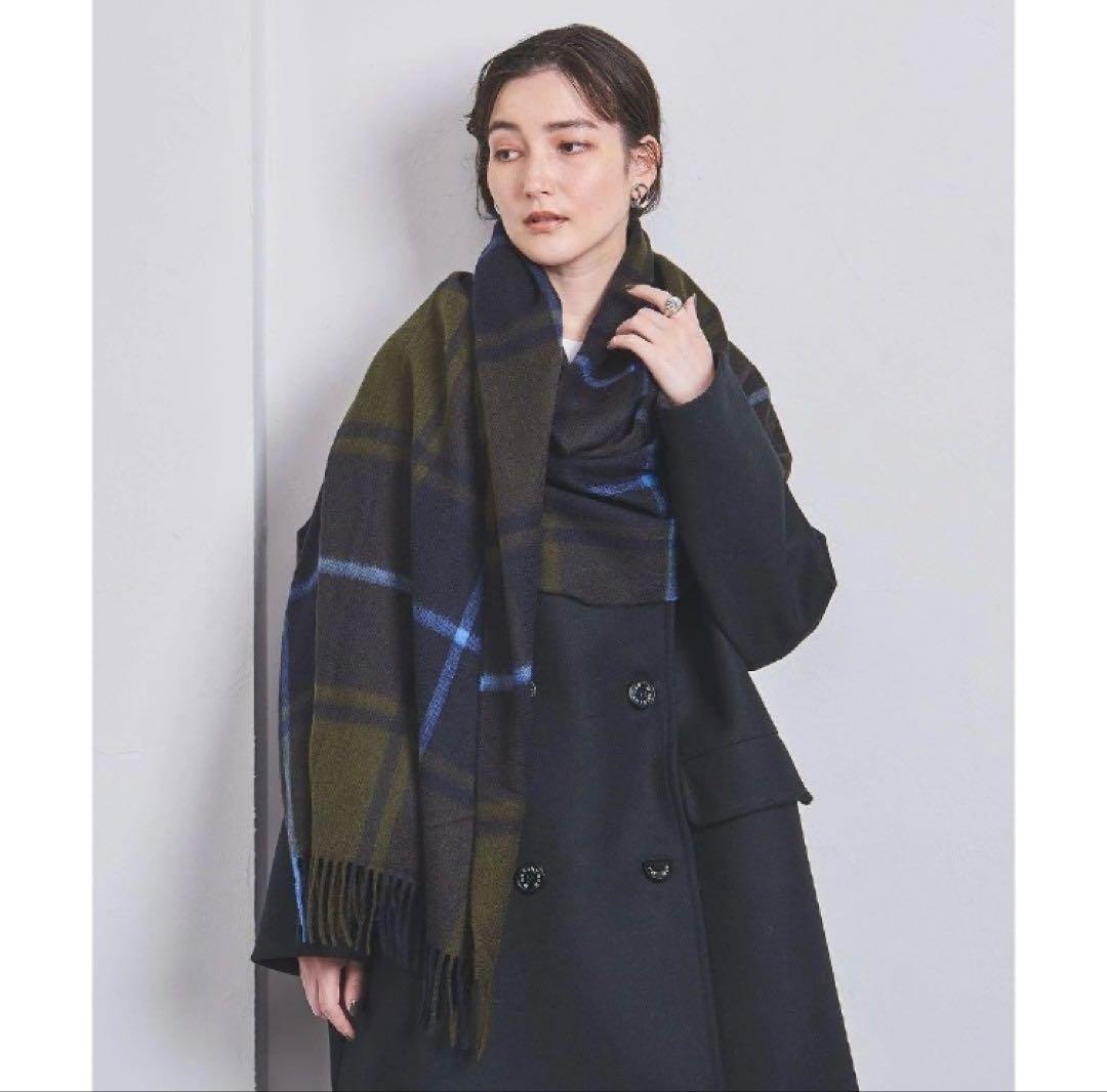 新品　Joshua Ellis カシミヤ100% チェック柄ストール