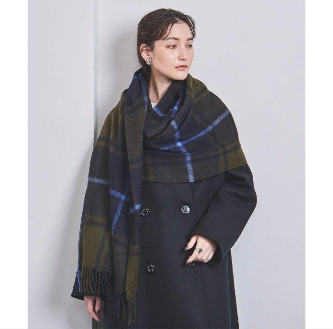 新品　Joshua Ellis カシミヤ100% チェック柄ストール