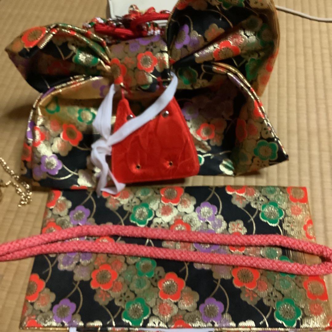 七五三七歳用フルセット　帯幅18センチ　草履21センチ絞りお守り付き