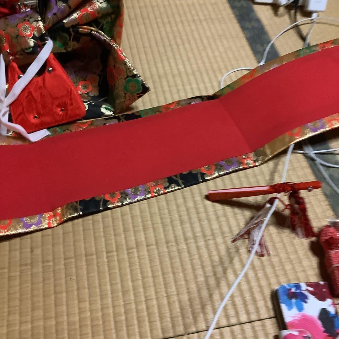 七五三七歳用フルセット　帯幅18センチ　草履21センチ絞りお守り付き