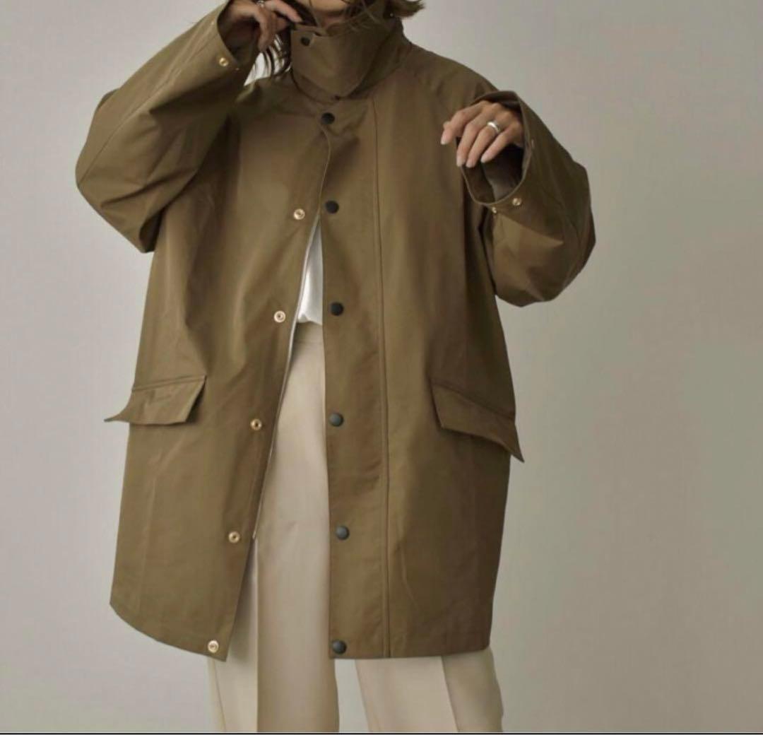 Lavish Gate撥水ステンカラーハーフコートコーディロイ襟ブラックFREE