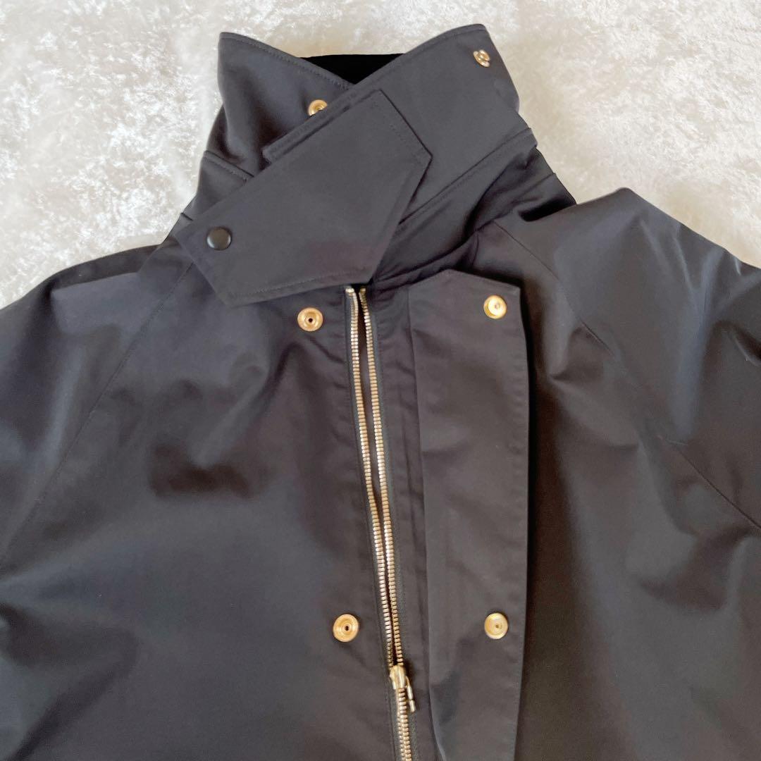 Lavish Gate撥水ステンカラーハーフコートコーディロイ襟ブラックFREE