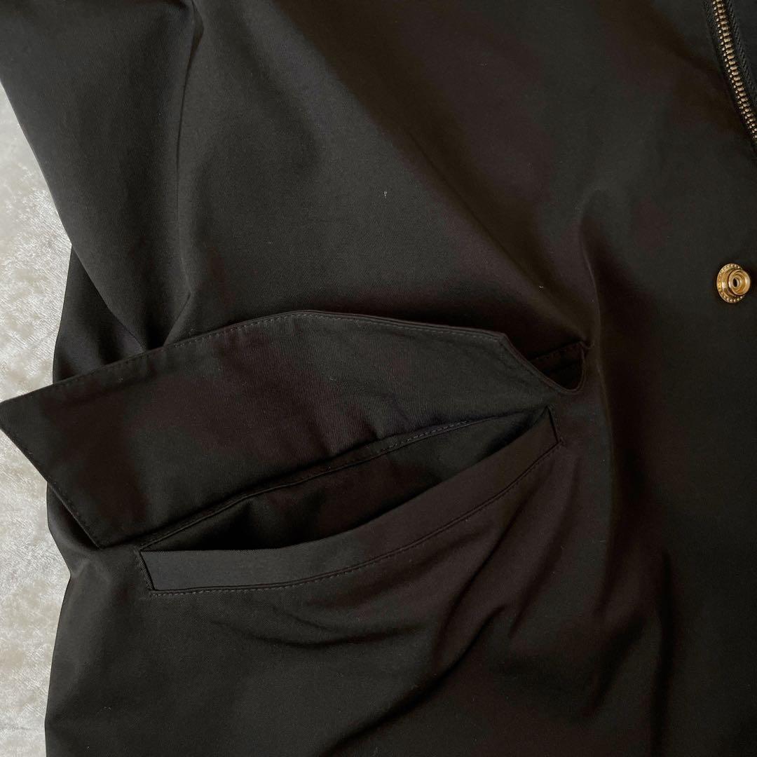 Lavish Gate撥水ステンカラーハーフコートコーディロイ襟ブラックFREE