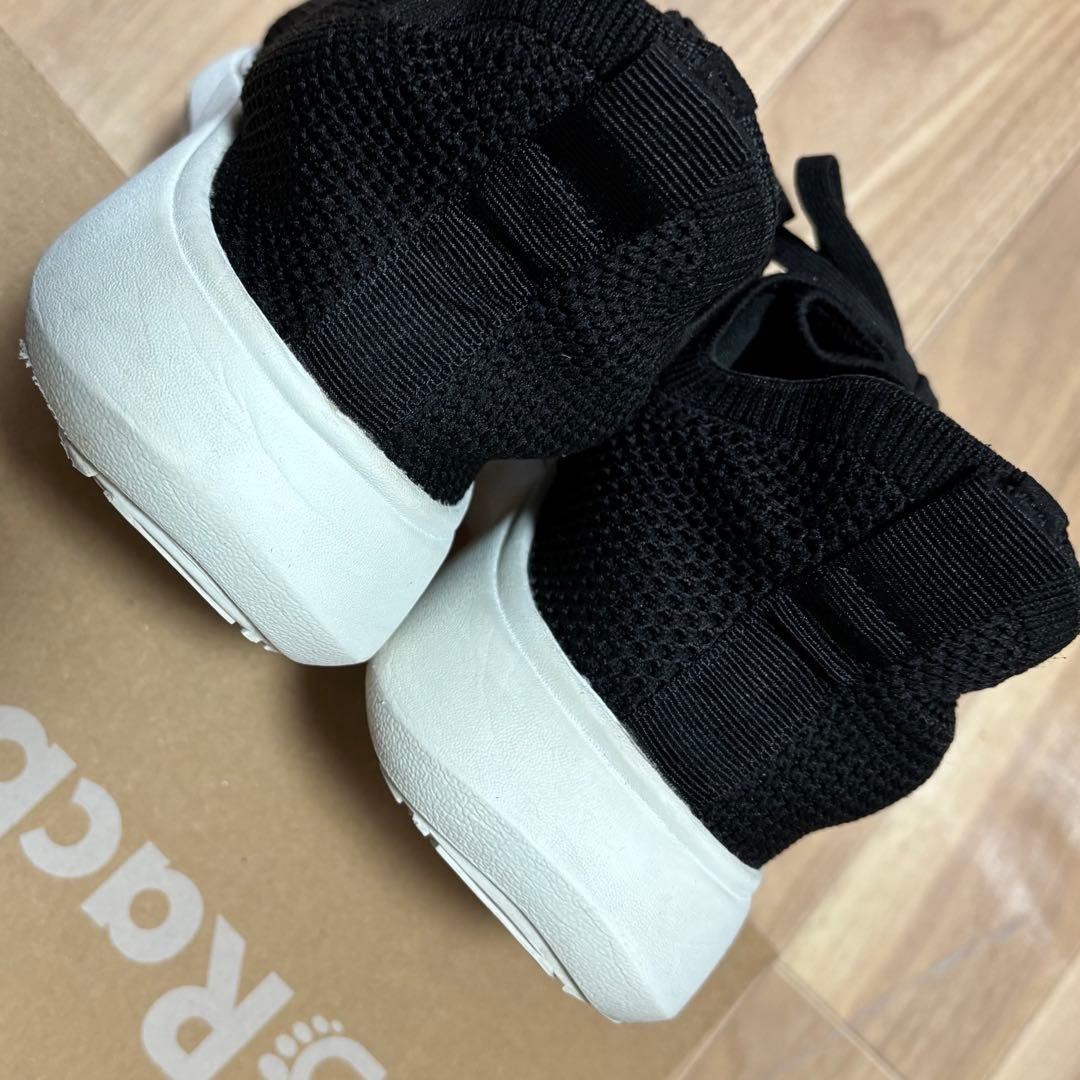 ラクバキ Racbaki ソフトスニーカー　ブラック/ホワイト　Mサイズ